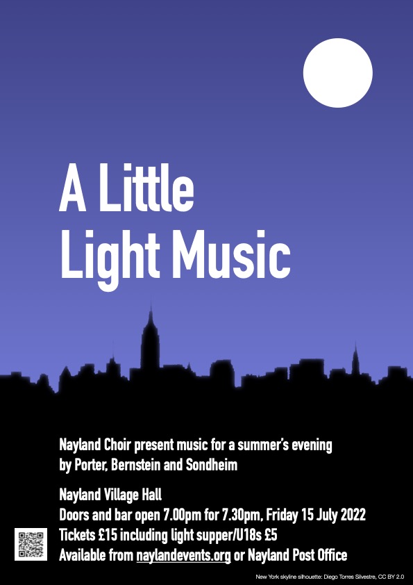 Poster of A Little Light Music concert. Full details in the text below this picture
