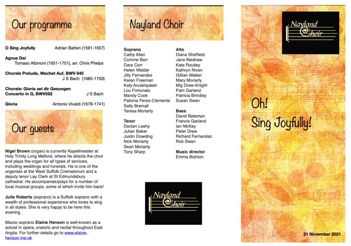 Oh! Sing Joyfully programme
